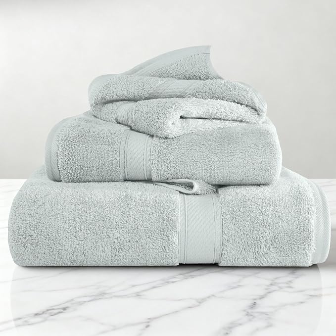 SUPERIOR Egyptian Cotton Ultra Plush & Absorbent, 3 Piece Set, Sea Foam | Quick - Image 2