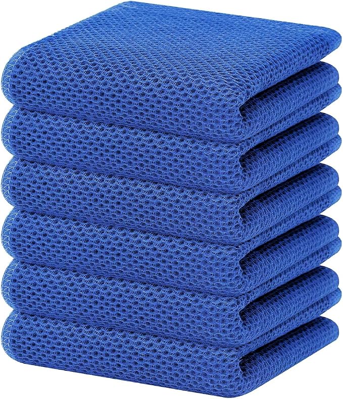 Homaxy 100% Cotton Waffle Weave Kitchen Dish Towels 6-Pack, Ultra Soft by Homaxy