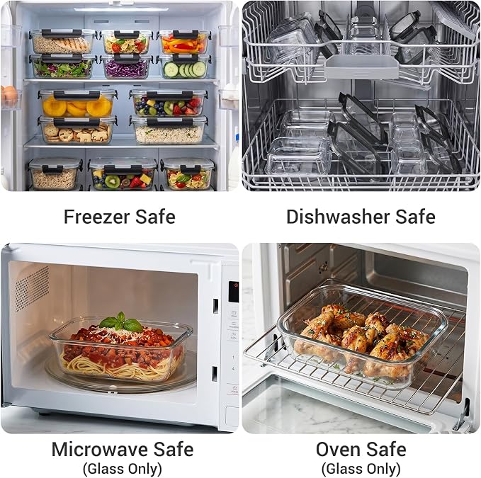 10 Sets 36 oz & 12 oz Glass Food Storage Containers - Image 5