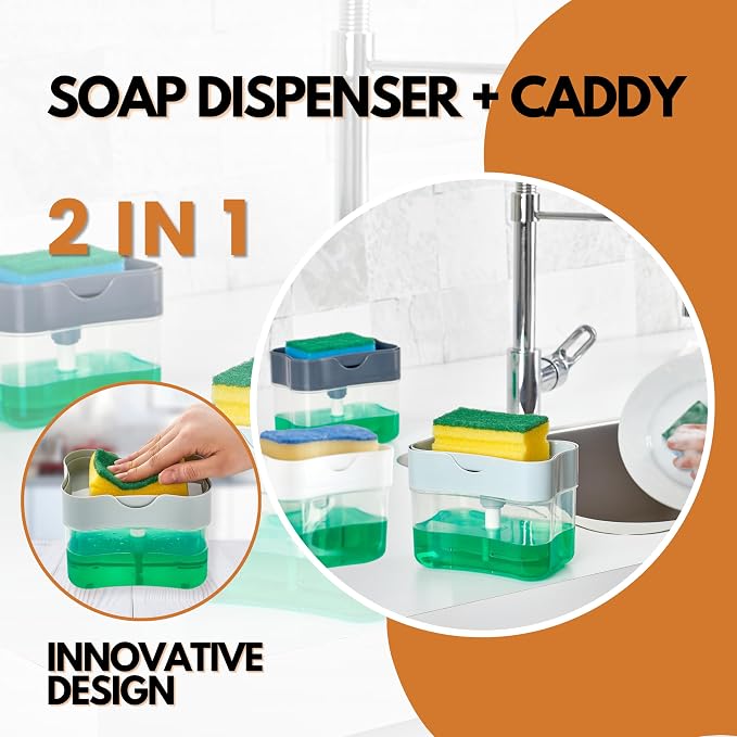 HEFA Dish Soap Dispenser and Sponge Holder - Image 4