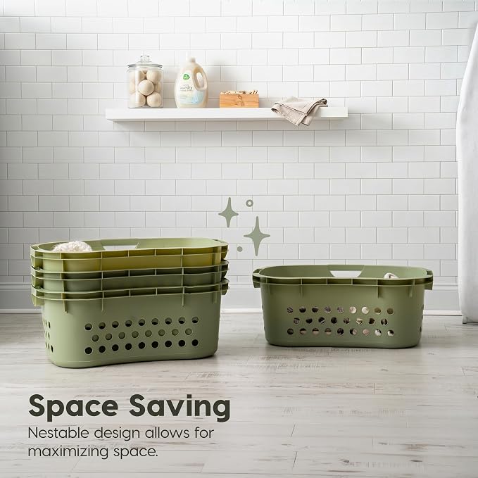 IRIS USA Plastic Laundry Basket 1.5 Bushel, Built-In Handles - Image 7