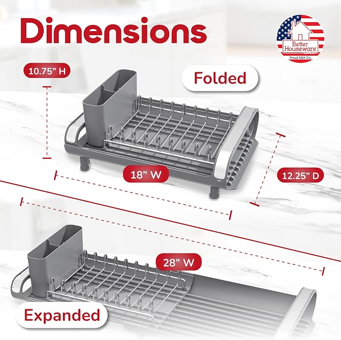 Better Houseware in Sink Dish Drying Rack, Dish Drying Rack in Sink - Image 3
