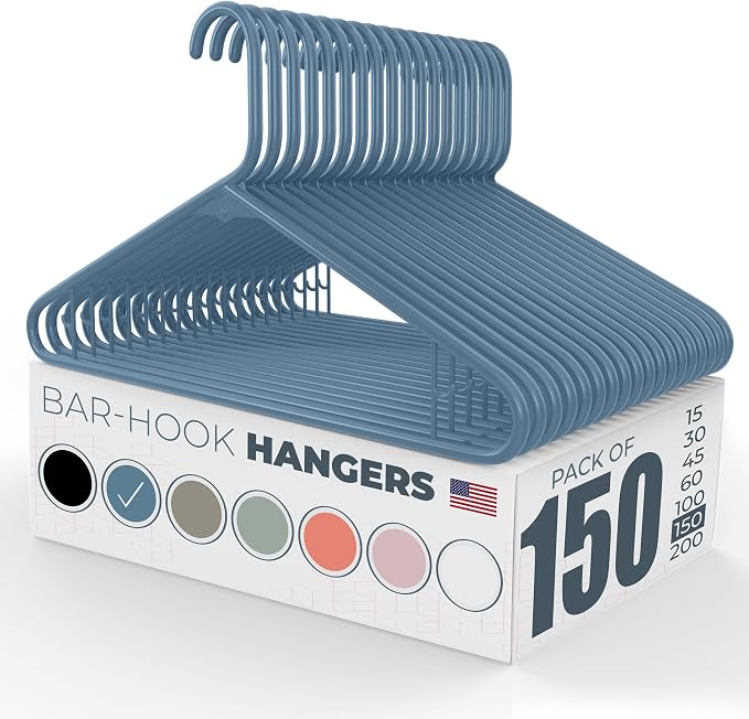 Plastic Hangers 100+ Pack – Made in the USA – 6lb Capacity Standard Clothes by NeatiesHangers