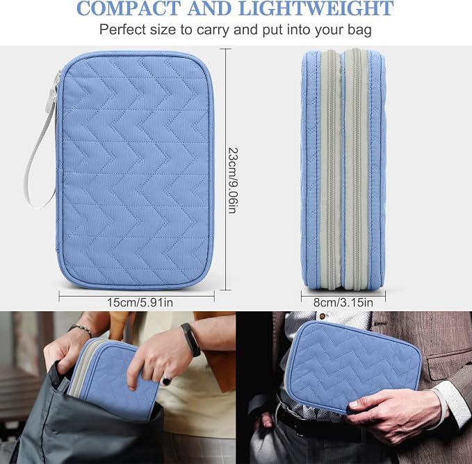 FYY Electronic Organizer, Travel Tech Pouch Bag, Waterproof, Double Layers - Image 2