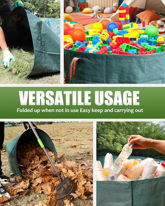 2 Pack 50 Gallon Dustpan-Type Garden Bag - Image 6