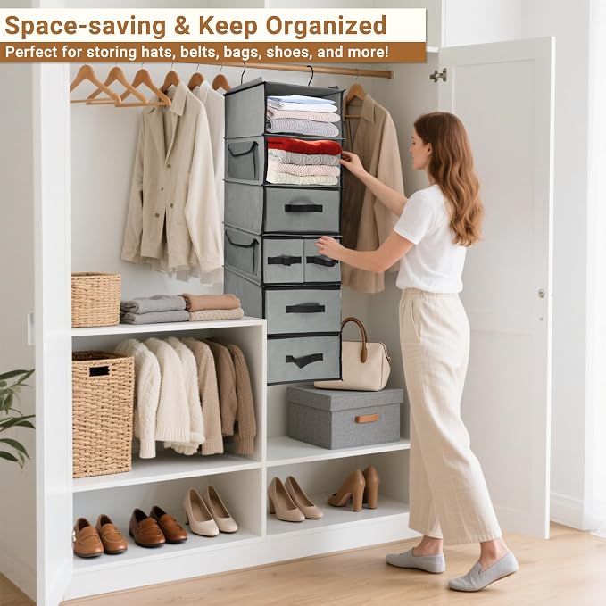 Durable 6-Tier hanging closet organizer - Image 7