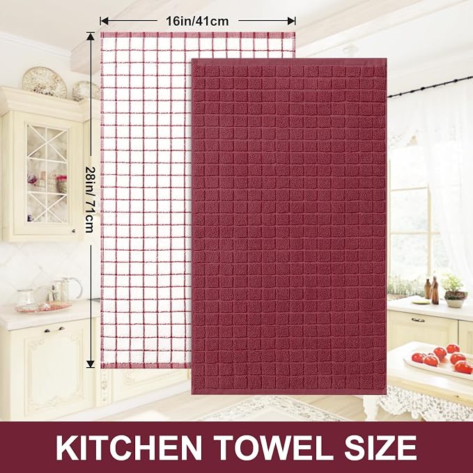 Homaxy Large Premium Cotton Kitchen Towels 16"x 28", 4 Pack - Image 5