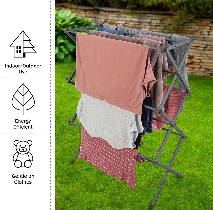 Collapsible Drying Rack for Laundry, Foldable Heavy Duty Clothes Drying Rack - Image 3