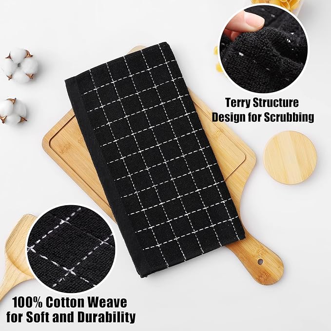 Homaxy 100% Cotton Terry Kitchen Dish Cloths, 6 Pack - Image 2
