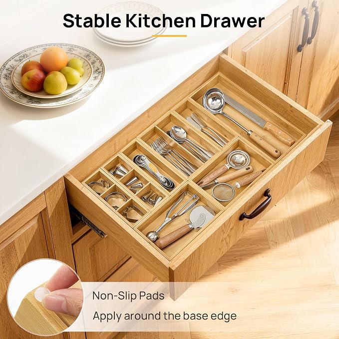 Vtopmart 7 Pack Bamboo Drawer Organizer Boxes, Junk Drawer Organizers | 100% - Image 8
