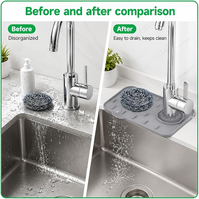 Faucet Draining Mat, Silicone Faucet Mat - Image 4