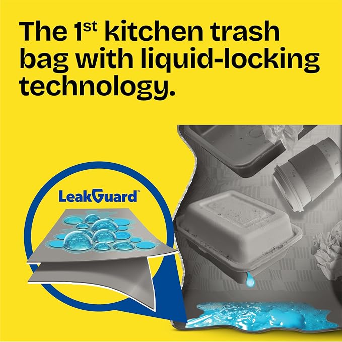 Glad ForceFlex MaxStrength Tall Kitchen Trash Bags, Rip and Leak Resistant - Image 3