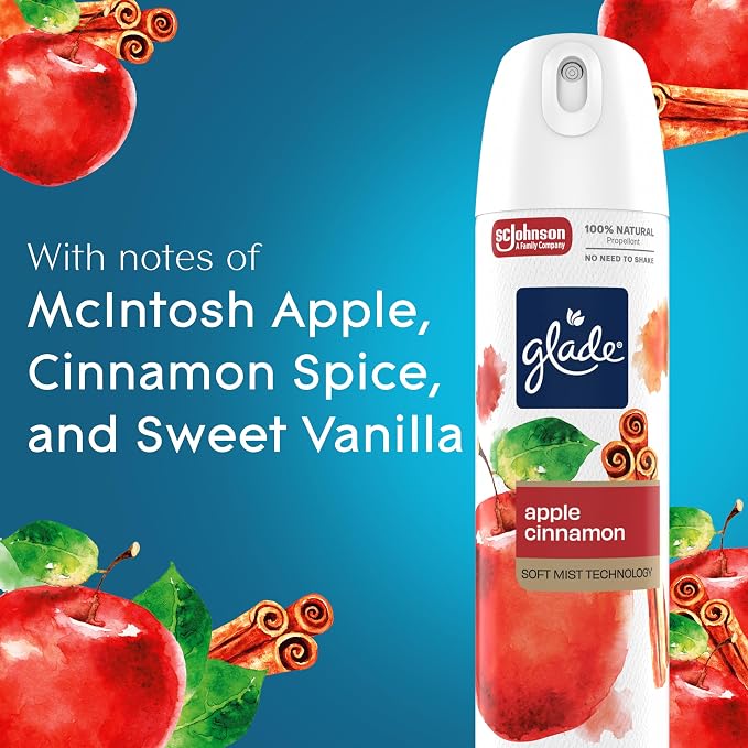 Glade Air Freshener Room Spray, Apple Cinnamon Scent, Odor Fighting to Deliver - Image 5
