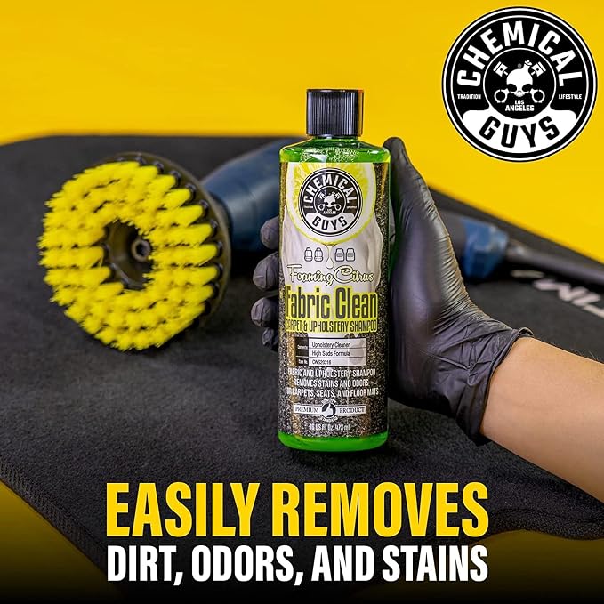 Chemical Guys, Citrus Foaming Fabric & Carpet Cleaner Drill Brush, 16 oz | - Image 3