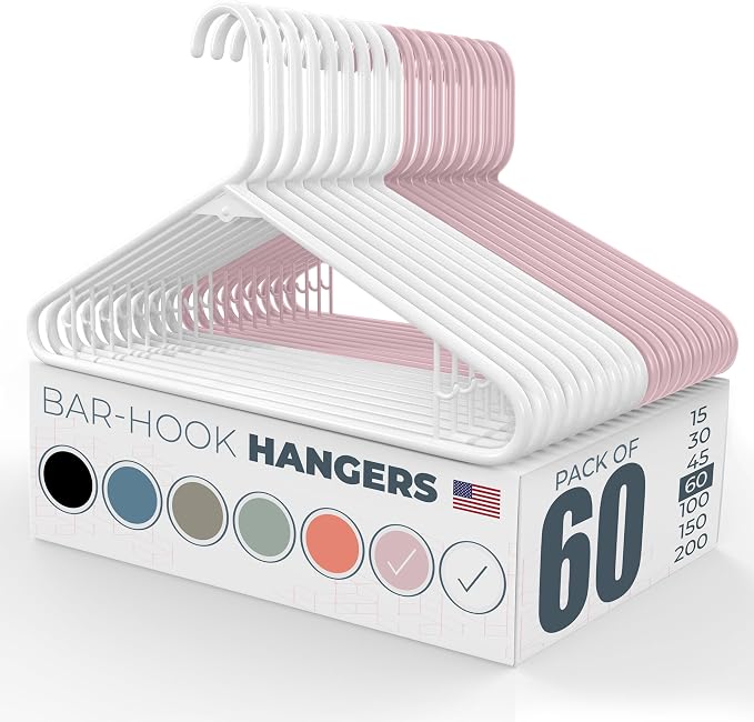 Plastic Hangers 50 Pack – Made in The USA – 6lb Capacity Standard Clothes by NeatiesHangers