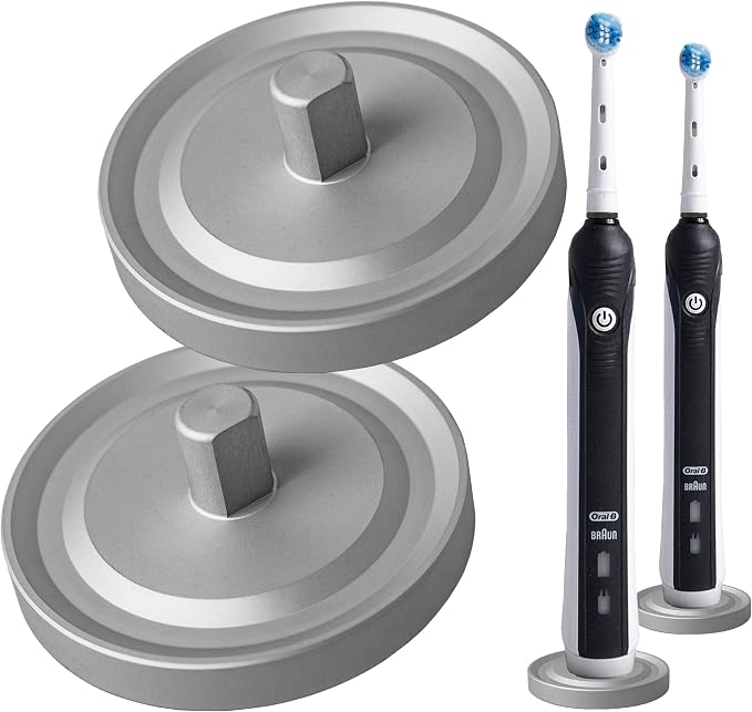 Silver Oral-B Compatible 2-Pack Electric Toothbrush Holder by Relsy