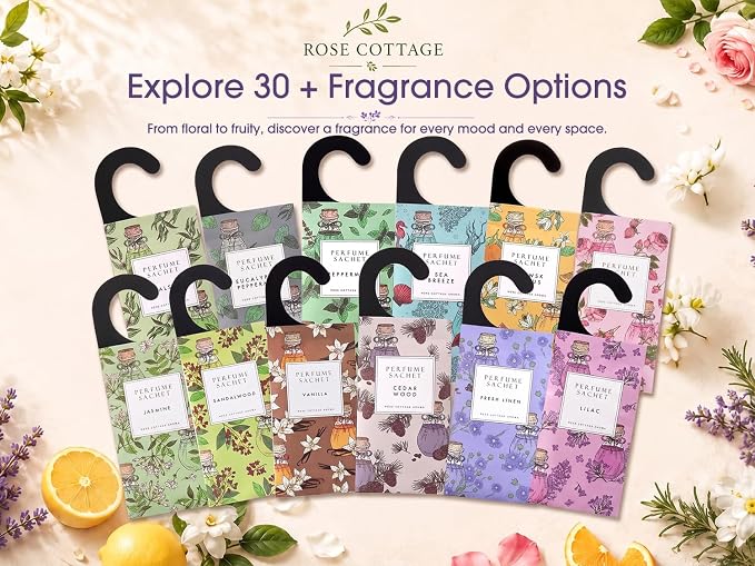 Large 12 Packs Jasmine Hanging Scented Sachets Long-Lasting Closet Deodorizer - Image 7