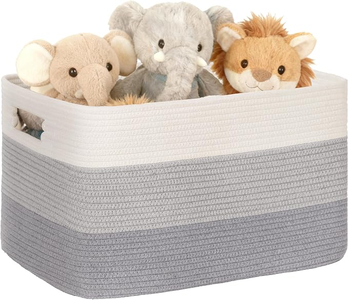 45L Small Woven Laundry Basket Hamper by SunNewt