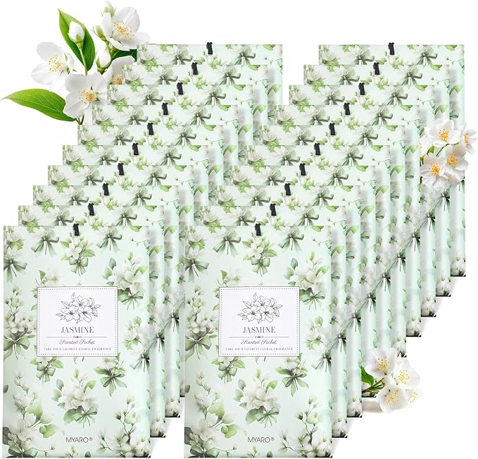 MYARO 20Pcs Jasmine Scented Sachets, Closet Deodorizer Car Air Freshener - Image 7