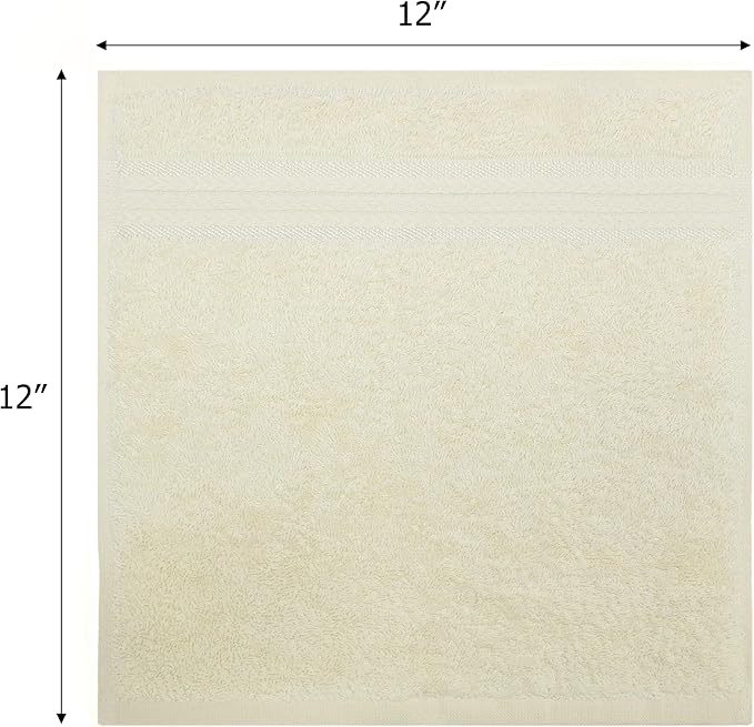 COTTON CRAFT Ultra Soft Washcloths -12 Pack- 12x12-100% Cotton Facecloths - Image 2