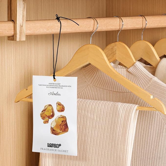 MYARO 12 Pack Amber Scented Sachets, Closet Deodorizer Car Air Freshener - Image 5