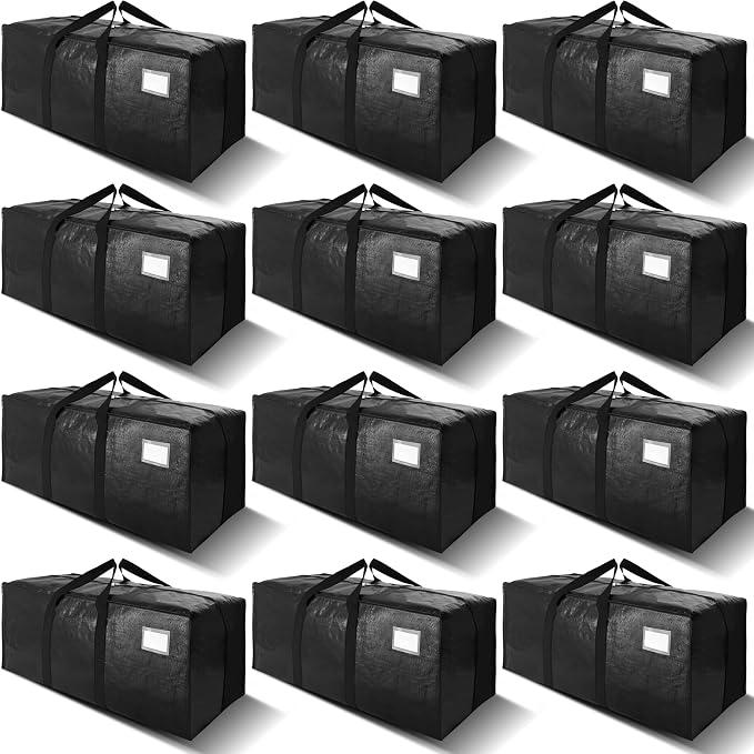 VELVETSURE 12 Pack Heavy Duty Extra Large Moving Bags W/Backpack Straps by VELVETSURE