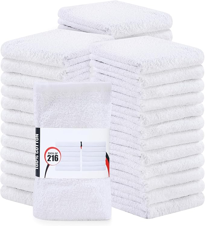 Bulk 216-pack Commercial Cotton Mop Towels, Hotels & Bar, 16x19 in, Drying by Unknown