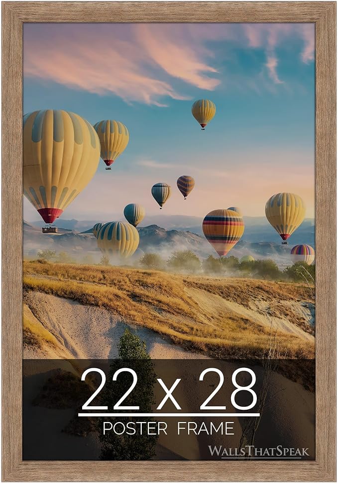 wallsthatspeak 22x28 Brown Barnwood Picture Frame for Puzzles Posters Photos or Artwork