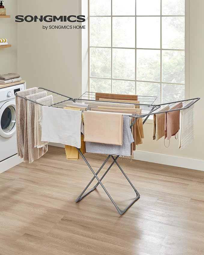 SONGMICS Clothes Drying Rack, Heavy Duty, 4 Gullwings | Laundry Drying Rack - Image 2