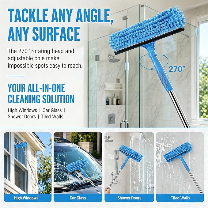 2-in-1 Window Cleaner Tool, Scrubber - Image 6