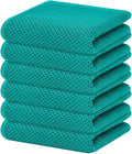 Homaxy 100% Cotton Waffle Weave Kitchen Dish Towels 6-Pack, Teal | 13 x 28 by Homaxy