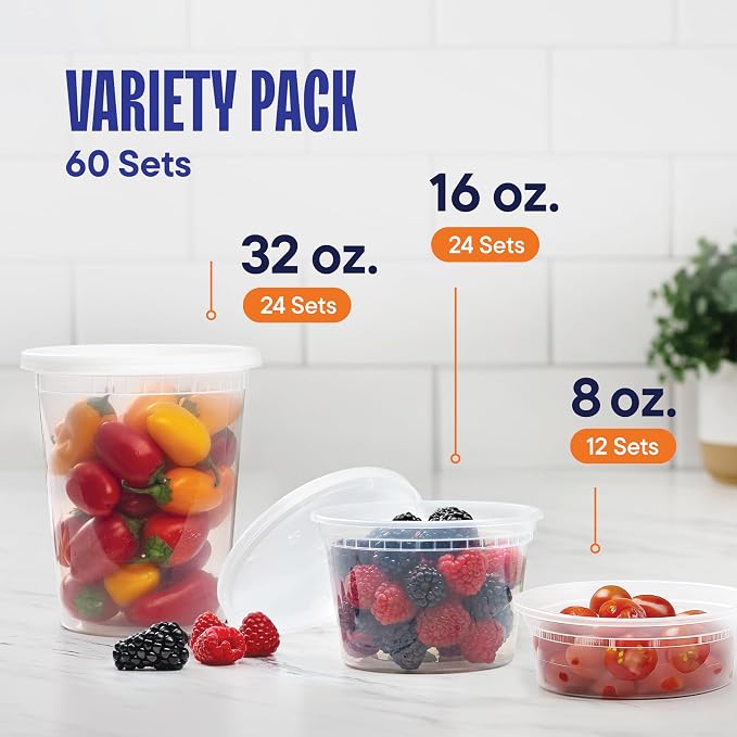 Stack Man Plastic Deli Food Storage Containers - Image 2