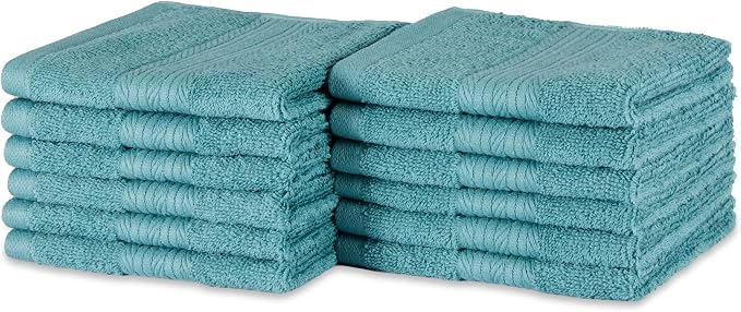 Amazon Basics Highly Absorbent, Fade-Resistant 100% Cotton Washcloths, Machine by AmazonBasics