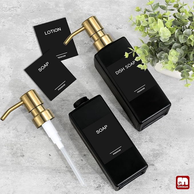 GMISUN Gold Soap Dispenser, Hand and Dish Soap Dispensers Set - Image 7