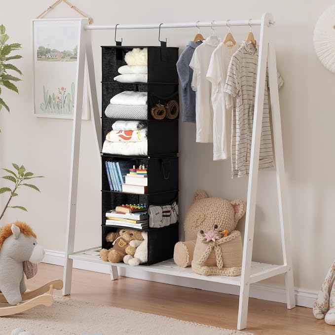 StorageWorks Hanging Closet Organizer 6-Shelf, Separable Two 3 Shelf Closet - Image 2