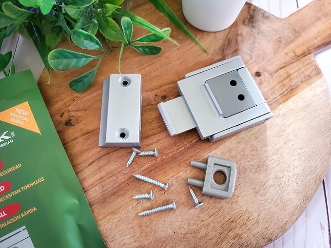 The Door Guardian - Stash Lock - Secure Bifold, Cabinet and Cupboard Lock Childproofing and Babyproofing (White)