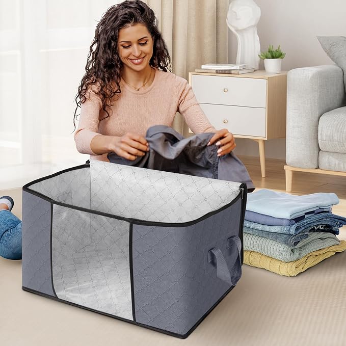 10 Pack Storage Bags for Clothes Blanket Storage Bins - Image 3