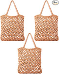 Honeydak 3 Hanging Baskets, Dark Brown, Cotton Rope by Honeydak