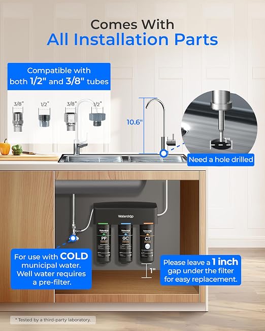 Waterdrop TSB 8 Layer Under Sink Water Filter System, - Image 8