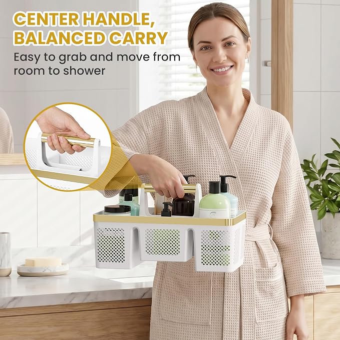 BYUNER Portable Cleaning Caddy & Shower Basket: Hard Plastic Caddy Organizer - Image 4
