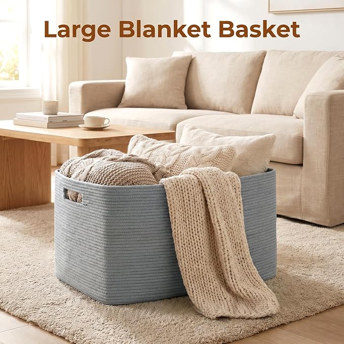 OIAHOMY 75L Large Blanket Basket Woven Storage Basket - Image 2