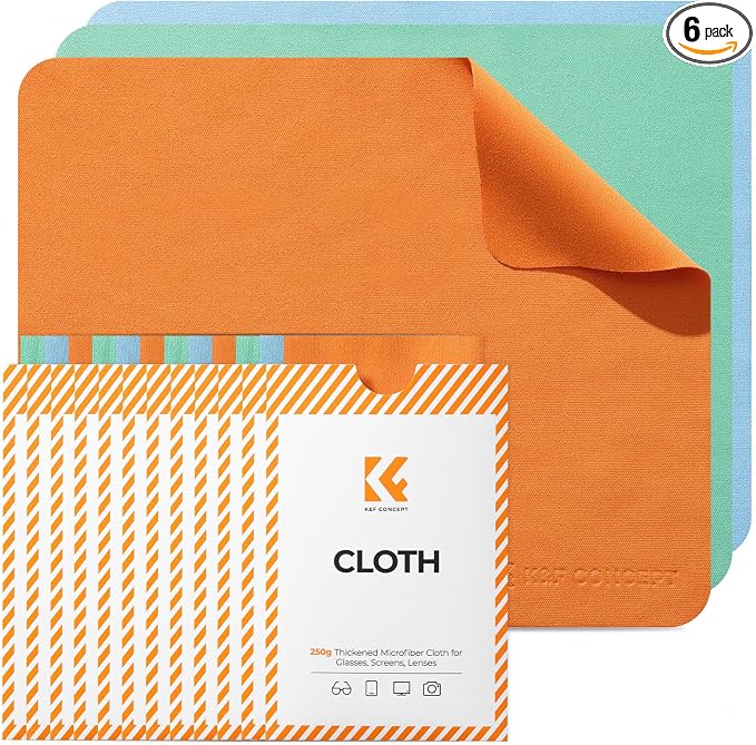 K&F CONCEPT Microfiber Lens Cleaning Cloth X6, Glasses Cleaning, High Density | by KFCONCEPT
