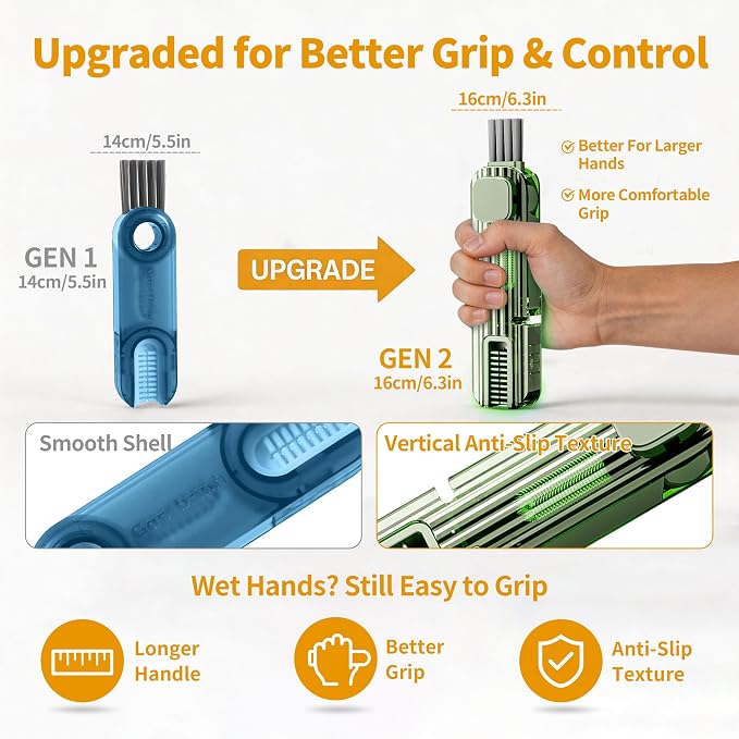 VIDONIO 4 in 1 Cup Lid Gap Cleaning Brush, Mutipurpose Tiny Silicone Cup Holder - Image 2