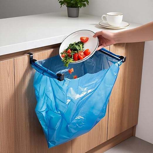 Large Trash Bag Holder for Kitchen Cabinets Doors, Under Sink Plastic Bag Hooks - Image 3