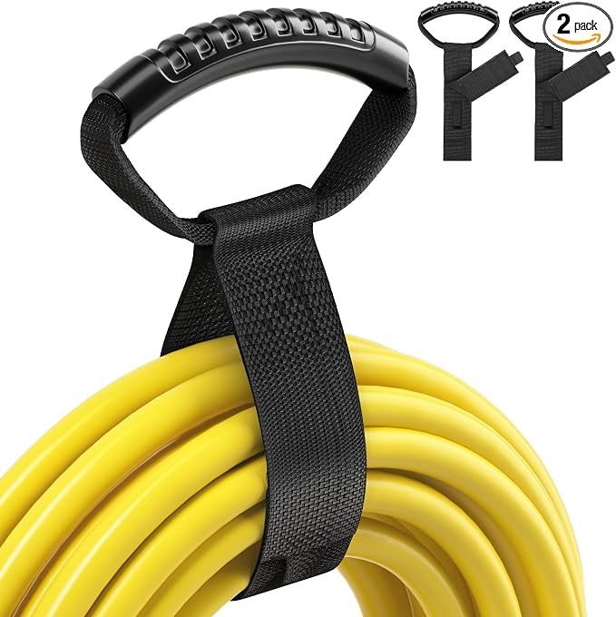 Deluwire Extension Cord Storage Straps 14", 2 Pack, Heavy Duty Hook and Loop by Deluwire