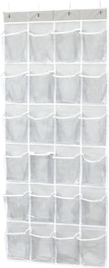 Simple Houseware 24 Pockets Large Clear Over the Door Shoe Organizer, 4 Durable by SimpleHouseware