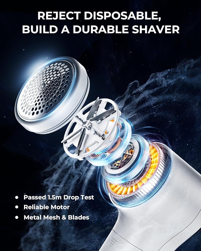 FrSara Fabric Shaver, Rechargeable Lint Remover, 3-Speed Electic Lint Shaver - Image 5