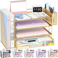 Desk Organizers and Accessories, 4-Tier Desktop File Organizer by OPNICE