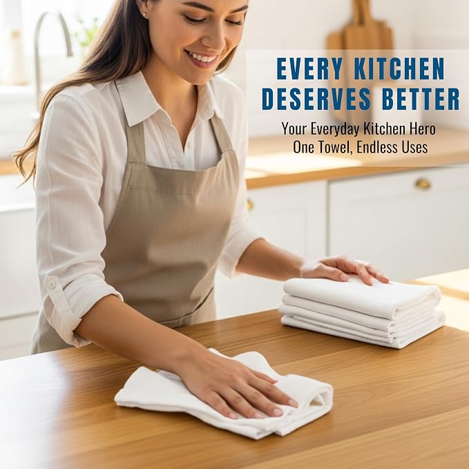 Flour Sack Towels | Tea Towel for Crafts| Kitchen Dish Cotton Blank Towel for - Image 2