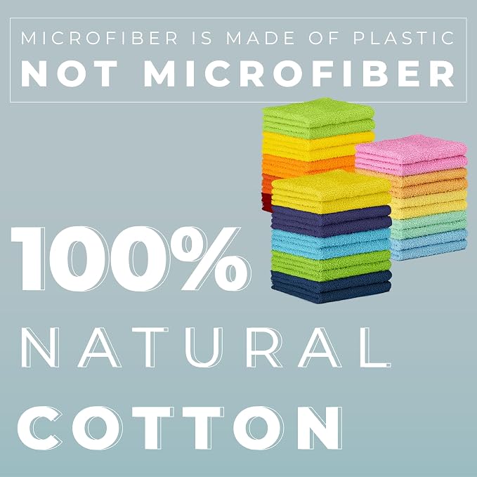 DecorRack 100% Cotton Washcloths 12x12 in - Image 5